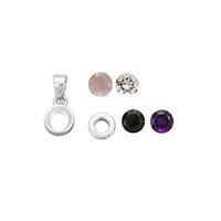 925 Sterling Silver Pendant Screw Setting 4pcs With 4x Gemstones Approx 6mm