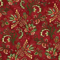 Henry Glass Jacobean Joyeux Red Floral Fabric 0.5m