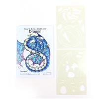 How to draw your dragon, Fantastic stencil showing how to draw a cute dragon as well as a full winged creature