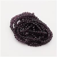 Purple Glass Faceted Rondelles Approx 6x4.5mm, 2m Strand