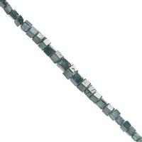 1.8cts Blue Diamond Graduated Box Faceted Approx 1 to 2mm, 4cm Strand with Spacers