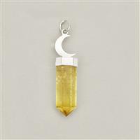 17cts Citrine Point With 925 Sterling Silver Moon Bail Cap