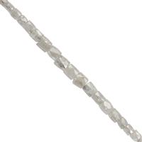 1.8cts White Diamond Graduated Pipe Faceted Approx 1 to 2mm, 5cm Strand With Spacers