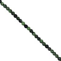 110cts Ruby Zoisite Faceted Rounds Approx 6mm, 38cm Strand