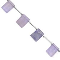 105cts Lavender Fluorite Smooth Rectangles 15x11 to 18x13mm, 16cm Strand With Spacers