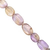 22cts Ametrine Faceted Oval Approx 5.5x4 to 8x6mm, 20cm Strand