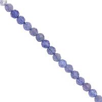 20cts Tanzanite Faceted Round Appox 3mm, 20cm Strand