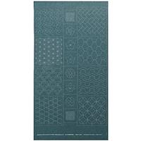 Sashiko Tsumugi Preprinted Geo 19 Blue Fabric Panel 108x61cm 