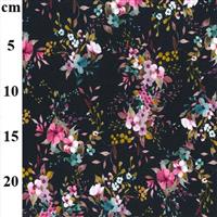 Navy Floral Digital Jersey Print Fabric 0.5m