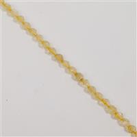 75cts Citrine Diamond Cut Rounds Approx 6mm, 38cm Strand