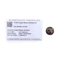14.5cts Copper Mojave Amethyst 20x20mm Round  (R)