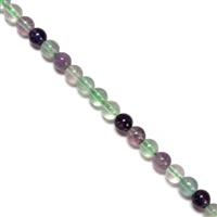 45cts Fluorite Plain Rounds Approx 4mm,38cm Strand