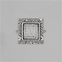 ICE Resin® Antique Silver Milan Medium Square Bezel Approx ID 22mm