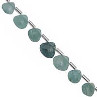 32cts Grandidierite Faceted Heart Approx 5.50 to 9mm, 26cm Strand with Spacers 