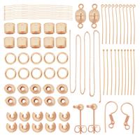 Rose Gold Plated Base Metal Findings Pack Inc. Magnetic Clasp & Earring Posts (75pcs)