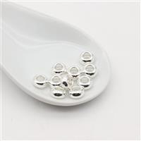 Silver Plated Base Metal Round Bead Spacer Beads, Approx 5mm (10 pack)