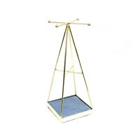 Metal/Velvet Jewellery Display Pyramid Stand, 10x10x25cm (1pc)