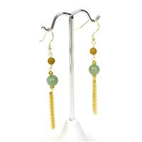 9ct Multi-Colour Type A Jadeite Gold Tone Sterling Silver Earrings