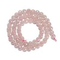 100cts Coated Rose Quartz Faceted Rounds, Approx. 6mm, 38cm Strand