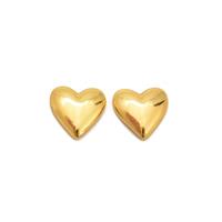 Base Metal Gold Heart Button, Approx 12mm (2pk)