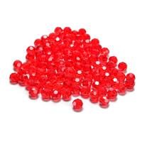 Red Round Glass Faceted Beads, 8mm (100pcs)