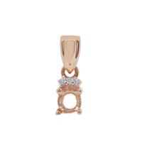 Rose Gold Plated 925 Sterling Silver Round Pendant With 3 Zircon Detail (To fit 4mm gemstone)- 1pcs