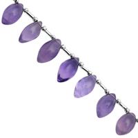 115cts Lavender Fluorite Smooth Rice Beads Approx 12x7 to 18x9mm, 18cm Strand With Spacers