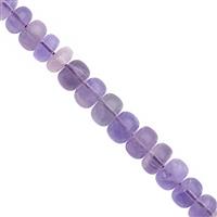 90cts Lavender Fluorite Smooth Roundels Approx 8x2 to 9x6mm, 15cm Strand