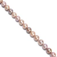 CLOSE OUT DEAL: Mixed Natural Colour Near Round Freshwater Cultured Pearls Approx 10-11mm, 38cm Strand