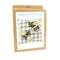 Half Cross Stitch Kit: Cushion: Bees - 40cm x 40xm
