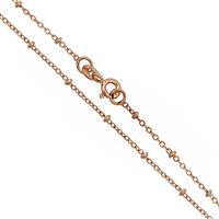Rose Gold Plated 925 Sterling Silver Beaded Chain, Approx 45cm/18Inch
