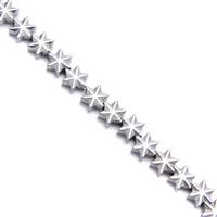 110cts Silver Haematite Stars Approx 8mm, 38cm Strand