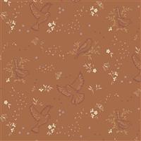 Lewis & Irene Presents Cassandra Connolly Meadowside Small Seeds Rust Fabric 0.5m