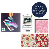 Studio 7t7 Smighty Purse Japanese Metallic Pink Flowers Kit: Pattern & Fabrics
