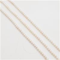 3 x 38cm Strands White Freshwater Cultured Potato Pearls Approx 6-7mm