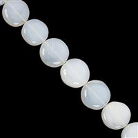 85cts White Opal Smooth Coin Approx 10 to 14mm, 20cm Strand