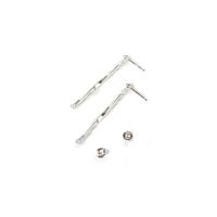925 Sterling Silver Bar Drop Earring Findings with Butterfly Back Approx 40mm, 1 Pair