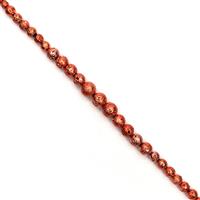 160cts Orange Lava Rock Graduated Plain Rounds Approx 6 to12mm, 38cm Strand