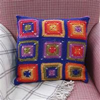 Woolly Chic Technicolour Granny Square & Stripe Cushion Kit