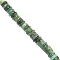 45cts Emerald Smooth Wheels Approx 4 to 6mm, 20cm Strand