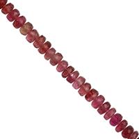 7cts Rubellite Tourmaline Faceted Rondelles Approx 3x1 to 4x2mm, 8cm Strand
