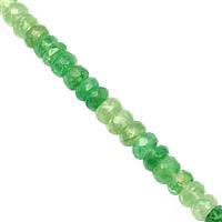 35cts Mint Shaded Tsavorite Garnet Faceted Rondelles Approx 3x1.5 to 4x2mm, 19cm Strand