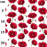 Poppies on Ivory Cotton Poplin Fabric 0.5m