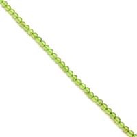 40cts Peridot Plain Rounds Approx 4mm, 38cm Strand.