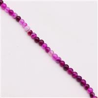 122cts Pink Banded Agate Plain Round Approx 4mm, 1m Strand