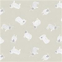 Lewis & Irene Country Life Reloved Beige Tossed Sheep Fabric 0.5m