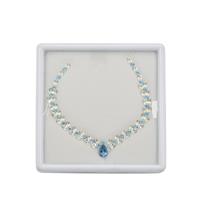 10.50cts Swiss Blue Topaz & Serenite Mixed Shape & Size Necklace Boxes 