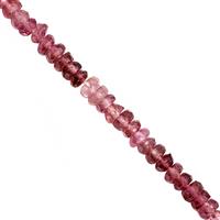 CLOSE OUT DEAL - 15cts Pink Tourmaline Faceted Rondelles Approx 2x1 to 3x1mm, 20cm Strand