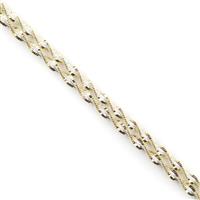 Sterling Silver 2-Tone Yellow and White Twist Chain Necklace 46cm/18"