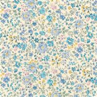 Sevenberry Petite Garden Lawn Collection Meadow Blue Fabric 0.5m
